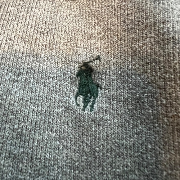 Polo Ralph Lauren Sweater Men L Gray Quarter 1/4 Zip Horse Logo Pullover Top - Picture 3 of 4